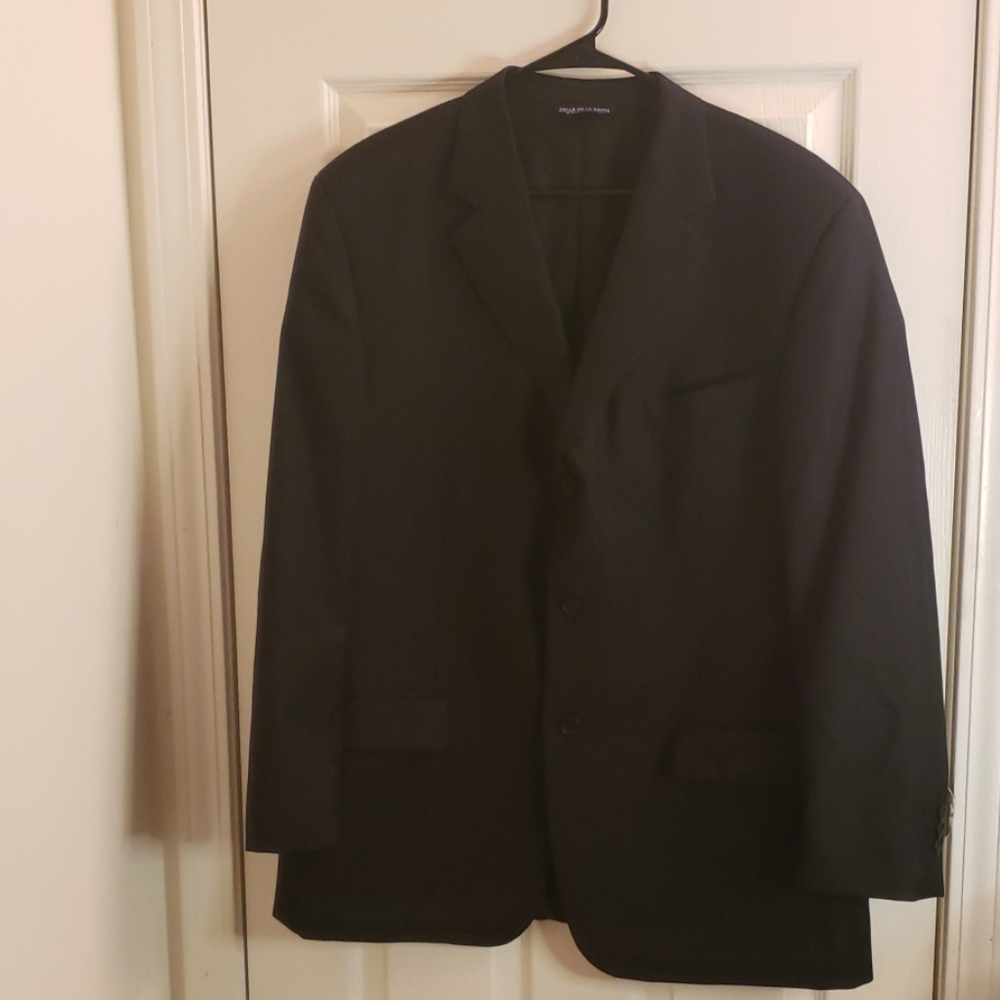 Oscar de la Renta Black Pinstriped Blazer 44R